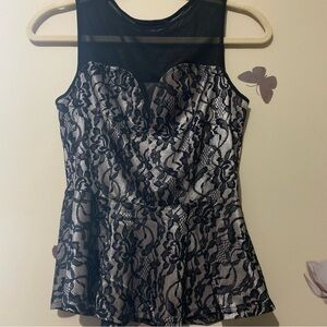 Suzy Shier Pretty Peplum Sleeveless Top